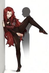 ai_assisted ai_generated angry angry_face armband black_bodysuit blush clenched_teeth clothed clothed_sex crying_with_eyes_open cum cum_in_pussy cum_inside female gebura_(lobotomy_corporation) grey_eyes heterochromia holding_onto_wall leaning_against_wall legs_up library_of_ruina lobotomy_corporation long_hair male_penetrating official_style project_moon pussy rape red_hair scar_on_face sex spooning spooning_position spread_legs standing standing_on_one_leg standing_sex tears uncensored vaginal_penetration yellow_eyes