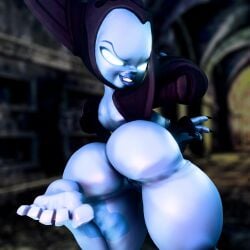 1girls 3d activision big_ass big_lips breasts bubble_butt female_only grinning grinning_at_viewer hex_(skylanders) imminent_sex lips looking_at_viewer nipples pov presenting presenting_hindquarters reversemilkman skylanders solo thighs villainess