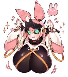 1girls angels_of_delusion aria_(zenless_zone_zero) aria_(zenless_zone_zero)_(robot_form) blush breasts busty female female_only green_eyes huge_breasts humanoid joints looking_at_viewer robot_ears robot_girl solo sweat uni_(oni_unicorn) yutane_johiel zenless_zone_zero