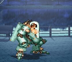 amputee cyber_mai fan_character fatal_fury female female_only girl lactating lactation m.u.g.e.n mai_shiranui naked naked_female naked_with_shoes_on pixel_art ponytail quadruple_amputee robot robot_hand robot_suit sitting snk sprite_edit urination urine urine_stream vagina vaginal_penetration