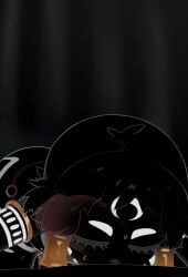 1boy animated assertive_female bangs bar_censor black_hair black_sclera black_skin black_tongue bodypaint borrowed_character censored colored_skin cum cum_in_mouth cum_inflated_belly cum_overflow cumflation deepthroat fellatio female hair_ornament hair_tubes highres inflation longer_than_30_seconds looking_at_viewer mizumizuni monotone_body open_mouth oral original penis pov saliva shadeling smile smug solo_focus sound straight tagme tattoo third-party_edit tongue tongue_out tribal_clothes tribal_markings tribal_tattoo video x-ray yellow_eyes
