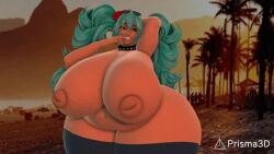 3d animated big_ass big_breasts brazilian_miku chubby_female dancing flower_in_hair gif hatsune_miku rojo84 rojo_parasito shaking_hips sunset turquoise_eyes turquoise_hair vocaloid