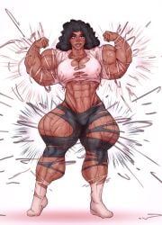abs anarchium biceps breasts dark_skin female muscles muscular muscular_arms muscular_female muscular_legs muscular_thighs pecs