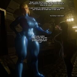 1futa 1girls 3d 3d_(artwork) big_ass big_breasts blender blonde_hair bodysuit cock_vore cum_digestion imminent_vore mavis_dracula metroid nintendo samus_aran scrag_mavis scrag_samus size_difference unwilling_prey voraciouscarp vore