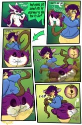 after_transformation anthro anus anus_peek ass big_butt blue_clothing blue_hoodie blue_topwear bodily_fluids buckteeth clothed clothing comic dialogue dragon duo english_text fart fart_fetish feathered_wings feathers feces feces_bulge genital_fluids hair hi_res hoodie looking_pleasured male mammal murid murine mythological_creature mythological_scalie mythology omorashi onomatopoeia pantsless purple_hair pushing rat rodent scalie scat soiling sound_effects spread_anus spreading teasy teasyrat teeth text topwear transformation urine wetting wetting_bottomwear wings yellow_body zoom_in