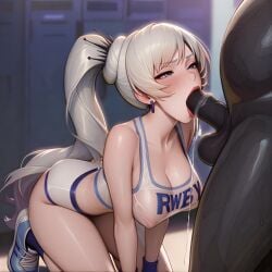 ai_generated animated big_black_cock blowjob glare rwby slim tagme video weiss_schnee