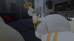 anus_peek back_view big_ass bottom_heavy bottom_heavy_femboy bottomless bubble_butt bussy donut_anus feline_humanoid femboy gflemon47_vr halo on_side peace_sign posing presenting presenting_anus presenting_ass presenting_hindquarters self_upload submissive_pose tagme vrchat vrchat_avatar white_body yellow_eyes
