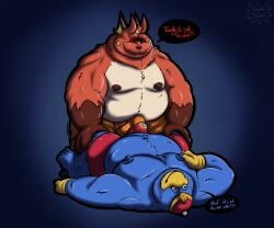 2026 6:5 absurd_res anthro avian barefoot belly beta_pokemon_(species) beta_pokemon_games bird boxer_briefs bub_(gorochuinboxers) bulge bulge_frottage claws clothed clothed_sex clothing colored detailed_bulge dialogue digital_drawing_(artwork) digital_media_(artwork) duo english_text erection erection_under_clothing facial_hair fangs feet frottage frottage_through_clothing fur generation_1_pokemon genital_outline gloves gorochu gorochuinboxers hands_on_legs handwear hi_res king_dedede kirby_(series) male male/male moobs mostly_nude moustache navel nintendo nipples overweight overweight_anthro overweight_male penguin penile penis_outline penises_touching pokemon pokemon_(species) sex speech_bubble teeth text underwear underwear_only underwear_sex