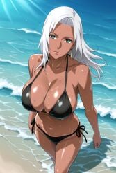 1girls after_bath after_swimming ai_generated alternate_hairstyle athletic athletic_female bare_chest bare_legs bare_midriff bare_shoulders beach big_breasts bikini bikini_bottom bikini_top blush breasts brown_skin busty cleavage clouds collarbone curvaceous curvy curvy_body curvy_female curvy_figure dutch_angle feet_out_of_frame female female_only flirting flirting_look front_view hair_down high_resolution highleg highleg_bikini hourglass_figure hourglass_figured_female light-skinned_female light_skin long_hair loose_hair mabui mature mature_female milf naruto naruto_(series) naruto_shippuden navel ocean open_mouth outdoors pinup revealing_swimsuit sand seaside seducing seduction seductive seductive_body seductive_eyes seductive_gaze seductive_look seductive_mouth seductive_pose seductive_smile side-tie_bikini_bottom smile solo string_bikini teal_eyes toned toned_female trj viewed_from_above voluptuous walking walking_towards_viewer water wet wet_body wet_skin white_hair wide_hips