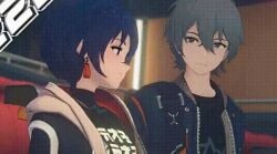 1boy 1girls 3d ai_generated ai_video animated animated_gif artist_request artistic_error belle_(zenless_zone_zero) bra breasts brother_and_sister choker cinema duo earrings error french_kiss gif green_eyes green_hair incest kissing medium_breasts short_hair sitting source_request straight tongue_kiss undressing wise_(zenless_zone_zero) zenless_zone_zero