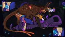 16:9 2019 4k absurd_res alien anal anal_sex animal_genitalia anthro anthro_on_feral anthro_penetrated anus balls black_body black_fur blue_penis bodily_fluids brown_body brown_fur bruvelighe close-up cum cum_from_ass cum_from_mouth cum_in_ass cum_in_mouth cum_inside cutaway detailed_background erection fellatio fellatio_while_penetrated feral feral_on_feral feral_penetrated feral_penetrating feral_penetrating_anthro feral_penetrating_feral from_behind_position fur genital_fluids genital_slit genitals green_eyes group hi_res leaking_cum licking lying male male/male male_anthro male_feral male_penetrated male_penetrating male_penetrating_male markings meldritchhorror mounting non-euclidean_sex nude nude_anthro nude_male on_back oral outside penetration penile penile_penetration penis penis_in_ass penis_in_mouth penis_lick pink_penis portal_fellatio portal_mouth portal_sex purple_body purple_fur purple_penis sex sheath spots spotted_body spotted_fur tan_body tan_fur teeth thinking_with_portals tongue tongue_out trio warpjaw widescreen yellow_body yellow_fur zoophilia