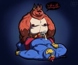 2026 6:5 absurd_res anthro avian barefoot belly beta_pokemon_(species) beta_pokemon_games bird boxer_briefs bub_(gorochuinboxers) bulge bulge_frottage claws clothed clothed_sex clothing colored detailed_bulge dialogue digital_drawing_(artwork) digital_media_(artwork) duo english_text erection erection_under_clothing facial_hair fangs feet frottage frottage_through_clothing fur generation_1_pokemon genital_outline gloves gorochu gorochuinboxers hands_on_legs handwear hi_res king_dedede kirby_(series) male male/male moobs mostly_nude moustache navel nintendo nipples overweight overweight_anthro overweight_male penguin penile penis_outline penises_touching pokemon pokemon_(species) sex speech_bubble teeth text underwear underwear_only underwear_sex