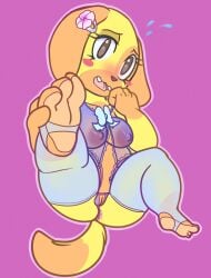 2022 animal_crossing anus ass breasts canine domestic_dog dsmm dsmm_(artist) female furry golden_retriever goldie_(animal_crossing) mammal nintendo nipples pussy solo