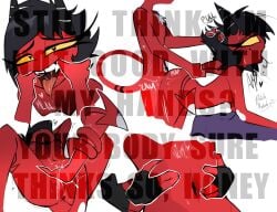 2_horns ambiguous_penetration anus areola barbell_piercing belly_grab bent_over black_clothing black_eyes black_gloves black_hair black_handwear black_horn black_text bodily_fluids body_hair breasts chest_hair clothing demon demon_humanoid disembodied_hand distracting_watermark drooling duo english_text eye_roll eyelashes face_grab fangs female female_humanoid female_penetrated finger_fuck fingering fingering_partner fingerless_gloves fish_hooking from_behind_position genital_fluids gloves hair hair_grab hand_behind_head handwear heart_eyes heart_symbol hellaverse helluva_boss horn humanoid humanoid_on_humanoid humanoid_penetrated humanoid_penetrating humanoid_penetrating_humanoid imp intraspecies long_eyelashes lying male male/female male_humanoid male_penetrating male_penetrating_female millie_(helluva_boss) moan moxxie_(helluva_boss) multicolored_horn multiple_images navel nipple_barbell nipple_piercing nipples not_furry on_back onomatopoeia penetration penile penile_penetration piercing pink_tongue plap potatonebula pubes pulling_hair red_areola red_body red_nipples red_skin red_tail rough_sex saliva saliva_on_hand saliva_on_tongue saliva_string sex short_hair signature small_breasts sound_effects spade_tail tail tail_around_arm tail_grab teeth text thick_eyelashes tongue tongue_out tooth_gap touching_hair two_tone_horn two_tone_tail vaginal_fluids vaginal_fluids_on_hand vaginal_fluids_on_vulva vaginal_penetration watermark white_horn white_pubes white_tail white_text wrist_grab yellow_sclera