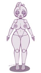 1girls a_z_artist animatronic colorless five_nights_at_freddy's five_nights_at_freddy's_2 robot toy_chica_(fnaf)