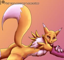 corvo_caotico digimon fox fox_ears furry furry_only renamon