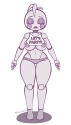 1girls a_z_artist animatronic colorless five_nights_at_freddy's five_nights_at_freddy's_2 robot toy_chica_(fnaf)