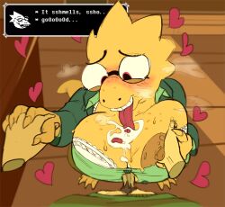 1boy 1girls alphys anthro bbw big_breasts boobjob breast_grab chubby chubby_female cum cum_on_breasts cum_on_tongue deltarune disembodied_hands eating_cum english english_text eyebrows eyewear female female_focus female_on_human freckles freckles_on_breasts freckles_on_face gnausea gnauseating grabbing grabbing_breasts grabbing_hand hand_holding hand_on_breast human human_male interspecies kris_(deltarune) licking_cum male male_human male_human/female_anthro male_human/female_monster male_on_anthro monster monster_girl older_female older_woman_and_younger_boy one_breast_out paizuri penis scalie scalie_female student tail teacher teacher_and_student text text_box titjob undertale undertale_(series) visible_nipples yellow_body younger_male