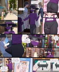 3boys bdone comic erection erection_under_clothes femboy femboy_vampire feminine_male hat mask no_sex sasha_(bdone) shopping tagme trap vampire