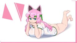 big_breasts blue_eyes colagirl female female_focus female_only gym_uniform headband jigglypuff jigglypuff_girl looking_at_viewer pink_hair pokemon pokemon_(species) smile smiling tagme