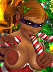 3d bakaras candy_cane christmas dwarf face_tattoo fellatio female handjob oral orange_hair tagme warcraft world_of_warcraft