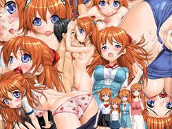 age_difference all_fours angry ass asuka_langley_sohryu back bent_over black_olive blue_eyes blush bra breasts censored clothes clothing cum facial female flat_chest hair human long_hair male mosaic_censoring mother_and_daughter neon_genesis_evangelion one-piece_swimsuit open_mouth orange_hair outercourse paizuri panties penis pussy raglan_sleeves school_swimsuit school_uniform serafuku shirt shirt_lift short_hair short_twintails siblings sisters skirt small_breasts straight swimsuit swimsuit_aside tears tied_hair twintails undercover_brothers underwear