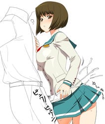 a1 erection hagiwara_yukiho handjob idolmaster idolmaster_xenoglossia penis school_uniform serafuku solo uncensored