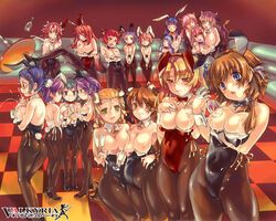 18girls 6+girls age_difference animal_ears ass bell breast_grab breast_press breast_squeeze breasts bunny_ear bunny_tail bunnysuit cat_ears clothing cow_ear cow_girl everyone female female_only flat_chest fox_ear glass glasses lactating_into_cup lactation large_breasts legs milk multiple_girls nipples official_art open_mouth pantyhose pregnant rape!_rape!_rape! small_breasts topless valkyria wallpaper wrist_cuffs