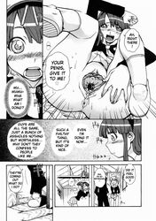 comic hard_translated highres isorashi monochrome school_uniform translated uncensored