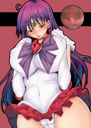 1girls bishoujo_senshi_sailor_moon black_eyes blue_hair blush cameltoe choker cleavage clothes clothing color curvy earrings elbow_gloves erect_nipples erect_nipples_under_clothes female female_only gloves gradient_hair headband heart highres hips huge_breasts impossible_shirt jewelry large_breasts long_hair magical_girl moon multicolored_hair panties partially_visible_nipples purple_eyes purple_hair red-rum rei_hino ribbon sailor_mars skirt solo tiara underwear wide_hips