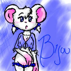 anthro artist_request bijou hamster hamtaro_(series) panties panties_down pussy shirt tagme