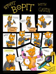 anthro balls blush bondage bop_it bopit collar comic feline killian_joy male mammal penis tagme tiger toy