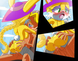 antoine_d'coolette bunnie_rabbot sex sonic_(series) steel_tigerwolf