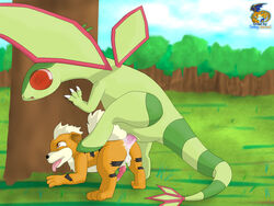 feral flygon gay growlithe interspecies male male_only nintendo pokemon pokemon_(species) sex surfing_charizard