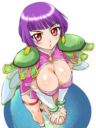 angel_links big_breasts clothed female female_only li_meifon purple_hair red_eyes solo tagme