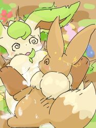 1boy 1girls after_sex balls_deep blush closed_eyes creampie creampied_feral cum cum_in_pussy cumshot dizzy eevee eeveelution feral feral_creampied feral_on_feral feral_penetrated feral_penetrating feral_pokemon impregnation larger_female older_female open_mouth pokemon pokemon_(species) smaller_male yatuki_000 younger_male