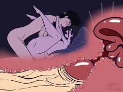 1boy 1boy1girl 1girls animated bed black_hair bleach blush cervix coffeetheseeker cross_section deep_penetration duo duo_focus elotch_brown_(coffeetheseeker) female_penetrated hetero hug kuchiki_rukia large_ass large_penis male/female male_penetrating male_penetrating_female mating_press missionary mp4 nude on_bed original_character penis pillow pussy sex short_hair ugoira uncensored uterus vaginal video x-ray x-ray_only