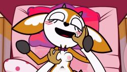 aggressive_retsuko animated anthro belly_bulge breasts canaryprimary chief_komiya female furry implied_sex male/female nipples nude on_model sanrio sex smooth_fur straight tsunoda unfinished