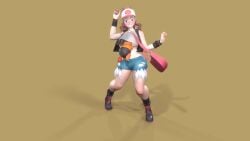 1girls 30_seconds 3d angry animated between_breasts blush brown_hair denim_shorts female handbag hat hilda_(pokemon) huge_ass human large_breasts longer_than_30_seconds mp4 nintendo no_sound pokemon pokemon_bw tagme tepig turntable_(animation) usukeninja video webm wide_hips