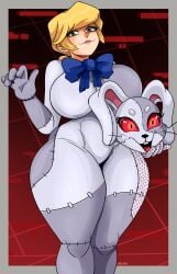 1girls artist_name bangs big_breasts blonde_hair bowtie breasts bunny_costume bunnygirl clothed clothing costume curvy detailed_background digital_media_(artwork) eyelashes female female_only five_nights_at_freddy's five_nights_at_freddy's:_security_breach green_eyes grin hair hi_res highres holding holding_mask holding_object huge_breasts human large_breasts long_hair looking_at_viewer mask mind_control open_mouth ponytail red_background red_sclera smile smiling solo solo_female sonson-sensei standing stitches teeth thick_thighs thighs thunder_thighs tongue unmasked vanessa_(fnaf) vanny_(fnaf) watermark whiskers wide_eyed wide_hips