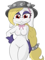 anthro blonde_hair braid breasts broodal broodals buckteeth bunny dreameclipsewolf eyelashes eyeshadow female female_focus female_only furry gloves hariet_(mario) mario_(series) nintendo no_nipples nude purple_gloves pussy solo super_mario_odyssey thick_thighs thighs transparent_background white_fur