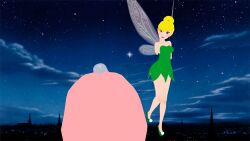 3d blonde_hair butts69420 curious disney disney_fairies fairy fairy_wings female female_focus flats flying high_resolution highres huge_cock illusion_soft koikatsu lipstick penis peter_pan_(disney) png precum size_difference tinker_bell unseen_male_face yellow_hair