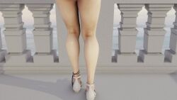 1girls 3d animated anus ass ass_focus ass_shake big_ass blonde_hair dress final_fantasy final_fantasy_xv high_heels kishi longer_than_30_seconds lunafreya_nox_fleuret no_sound thick_thighs thighs vagina video white_dress white_high_heels