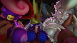 16:9 1boy 3d 3d_(artwork) 3girls 4k absurd_res areola big_breasts big_lips_no_eyes boosette brandi breast_grab breast_play breasts clothing crown digital_media_(artwork) erection female female_focus first_person_view genitals ghost group hair hand_on_breast hat headgear headwear hi_res huge_breasts lips looking_at_viewer male male_pov mario_(series) multiple_girls new_super_mario_bros._u_deluxe nintendo nipples not_furry nude paizuri paper_mario paper_mario:_the_thousand-year_door penis pink_hair pov sex shadow_queen shadow_siren source_filmmaker spirit super_crown video_games vivian_(paper_mario) widescreen