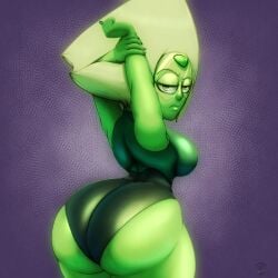 ass ass_focus ass_freckles big_ass big_breasts big_butt blonde blonde_hair bottom_heavy breasts bubble_ass bubble_butt cartoon_network fat_ass fat_butt female female_only freckles freckles_on_ass freckles_on_shoulders gem gem_(species) green_body high_resolution huge_ass huge_butt large_ass large_breasts large_butt leotard looking_at_viewer looking_back n-kosi n-kosi_(coloring) peridot_(steven_universe) shortstack shoulder_freckles solo solo_female steven_universe steven_universe_future stretching_arms thick_ass thick_thighs thighhighs tight_clothing visor walking walking_away wide_hips yellow_hair