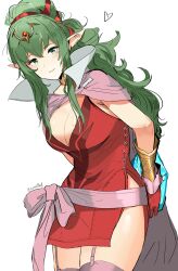 1girls absurdres boots bracelet breasts cape circlet cleavage commentary_request dress female fire_emblem fire_emblem_awakening green_eyes green_hair hair_ornament highres jewelry large_breasts long_hair looking_at_viewer manakete milf nintendo no_bra no_panties no_underwear older ormille photoshop_(medium) pink_legwear pointy_ears ponytail short_dress sidelocks solo strapless strapless_dress thigh_boots thighhighs thighs tiara tiki_(adult)_(fire_emblem) tiki_(fire_emblem)