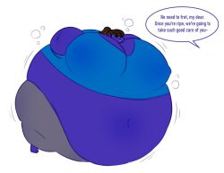 bbw belly belly_overhang big_belly big_breasts blueberry_inflation breasts deep_navel female female_focus female_only full_body_inflation huge_belly huge_breasts human hyper_belly immobile immobilization inflation liquid_inflation nipple_bulge nipples nipples_visible_through_clothing puffpoff ready_to_pop spherical_inflation ssbbw sunken_head sunken_limbs