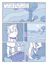 aged_up anthro blush blush_lines clothing comic cream_the_rabbit dress english_text female footwear hi_res lagomorph leporid loshon mammal outside panties rabbit sega shoes sonic_(series) sonic_the_hedgehog_(series) text underwear undressing