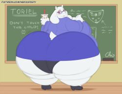 anthro apple_butt ass bbw belly belly_overhang big_ass big_belly big_breasts bottom_heavy breasts curvaceous curvy female female_focus female_only furry huge_ass huge_belly hyper_ass love_handles milf muffin_top nekocrispy non-canonical_size nonude obese obese_anthro obese_female overweight overweight_anthro overweight_female pear_shaped skirt_lift ssbbw teacher thick_thighs toriel undertale voluptuous wardrobe_malfunction wide_hips