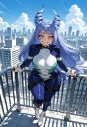 ai_generated big_ass big_breasts big_butt big_thighs blue_eyes blue_hair boku_no_hero_academia city_background cute female female_only hadou_nejire hero_outfit_(mha) huge_ass huge_breasts huge_butt huge_thighs miyuai my_hero_academia nejire_hado nejire_hado_(hero_outfit) periwinkle_hair royal_blue_eyes sexy sexy_body superheroine thick thick_ass thick_butt thick_legs thick_thighs tight_clothing tight_fit